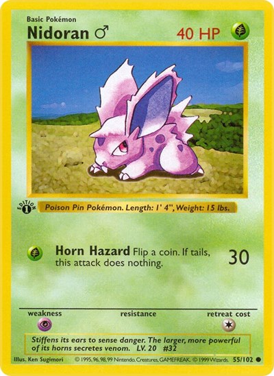 Nidoran M - Base Set (Shadowless) - 055/102