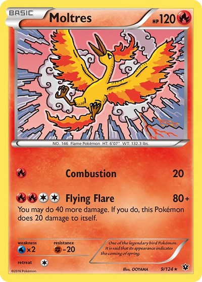 Moltres - XY - Fates Collide - 9/124 REVERSE HOLOFOIL