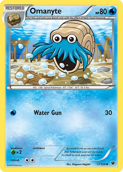 Omanyte - XY - Fates Collide - 17/124 REVERSE HOLOFOIL