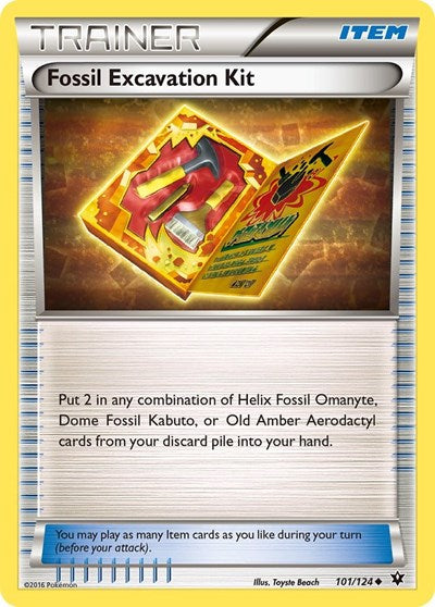 Fossil Excavation Kit - XY - Fates Collide - 101/124 REVERSE HOLOFOIL