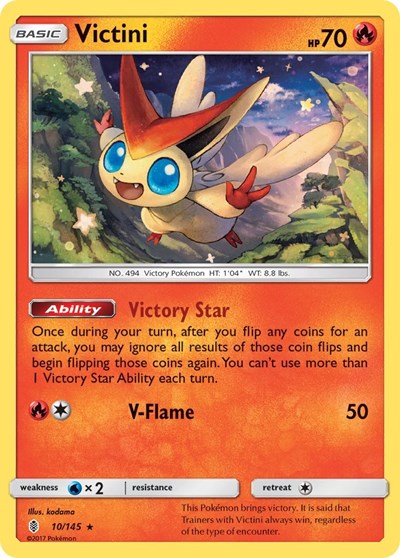 Victini - SM - Guardians Rising - 10/145 REVERSE HOLOFOIL
