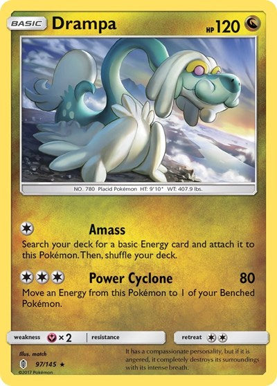 Drampa - SM - Guardians Rising - 97/145 REVERSE HOLOFOIL