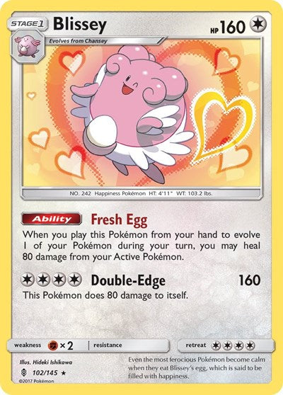 Blissey - SM - Guardians Rising - 102/145 REVERSE HOLOFOIL