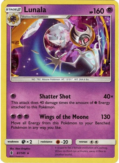 Lunala - 61/145 (Cracked Ice Holo) - Deck Exclusives - 061/145 HOLOFOIL