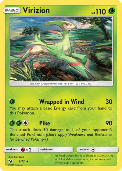 Virizion - Shining Legends - 8/73 REVERSE HOLOFOIL