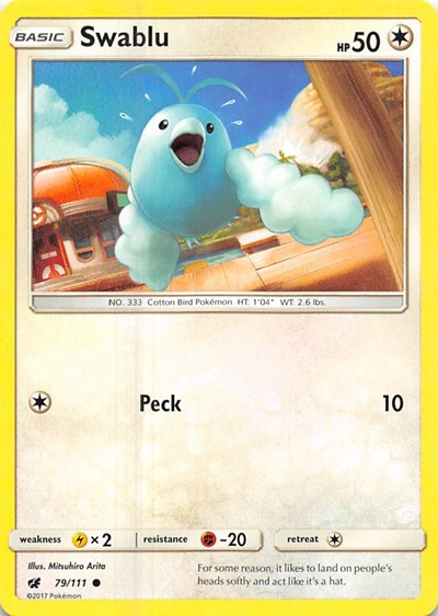 Swablu - SM - Crimson Invasion - 79/111 REVERSE HOLOFOIL