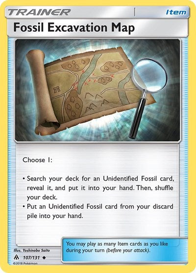 Fossil Excavation Map - SM - Forbidden Light - 107/131 REVERSE HOLOFOIL