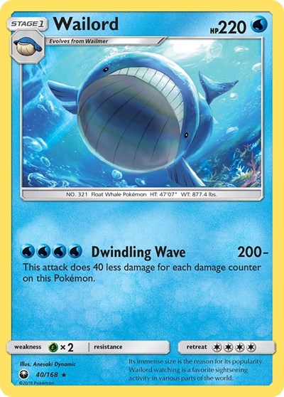Wailord - SM - Celestial Storm - 40/168
