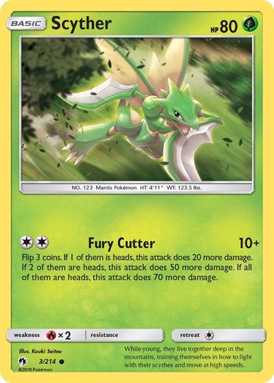 Scyther - SM - Lost Thunder - 3/214 REVERSE HOLOFOIL