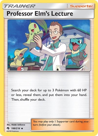 Professor Elm's Lecture - SM - Lost Thunder - 188/214 REVERSE HOLOFOIL