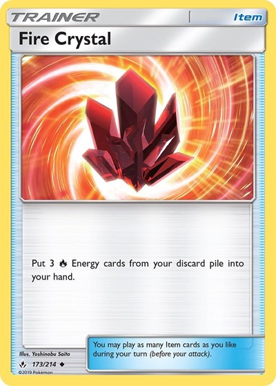 Fire Crystal - SM - Unbroken Bonds - 173/214 REVERSE HOLOFOIL