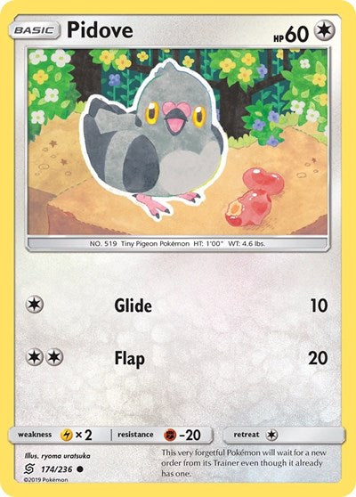 Pidove - SM - Unified Minds - 174/236 REVERSE HOLOFOIL