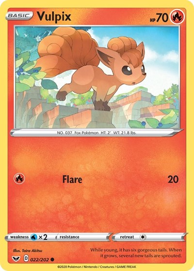 Vulpix - SWSH01: Sword & Shield Base Set - 022/202 REVERSE HOLOFOIL