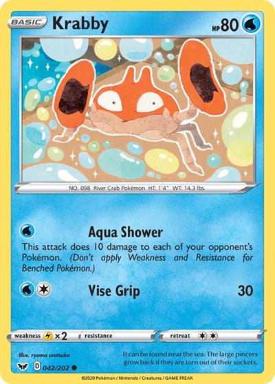 Krabby (042) - SWSH01: Sword & Shield Base Set - 042/202 REVERSE HOLOFOIL