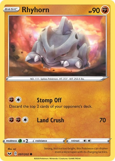 Rhyhorn (097) - SWSH01: Sword & Shield Base Set - 097/202