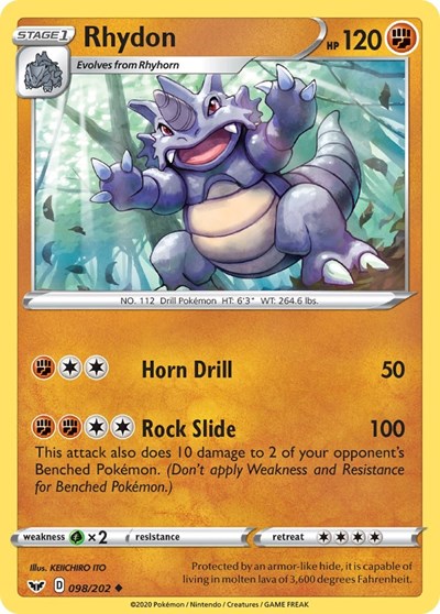 Rhydon - SWSH01: Sword & Shield Base Set - 098/202