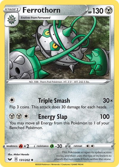 Ferrothorn - SWSH01: Sword & Shield Base Set - 131/202 REVERSE HOLOFOIL