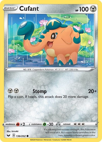 Cufant - SWSH01: Sword & Shield Base Set - 136/202 REVERSE HOLOFOIL