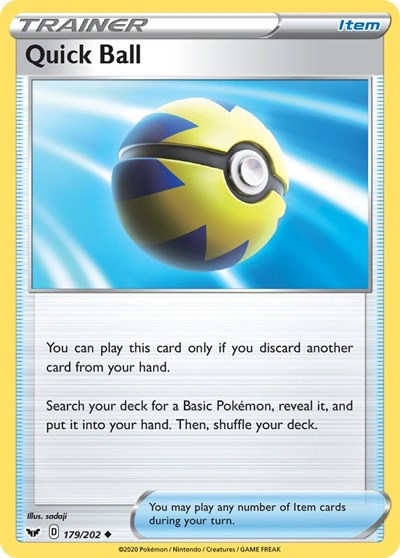 Quick Ball - SWSH01: Sword & Shield Base Set - 179/202 REVERSE HOLOFOIL