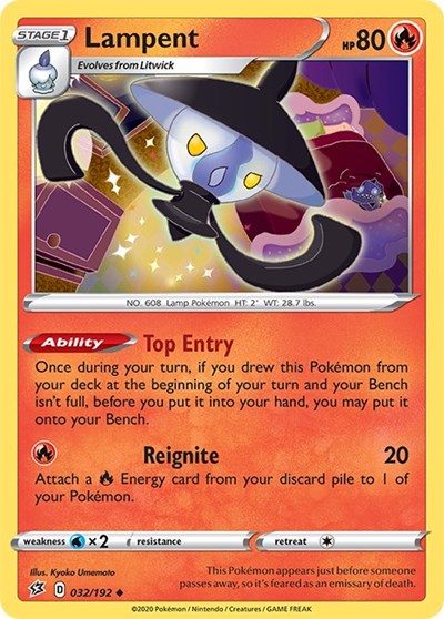 Lampent - SWSH02: Rebel Clash - 032/192 REVERSE HOLOFOIL