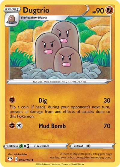 Dugtrio - SWSH03: Darkness Ablaze - 085/189