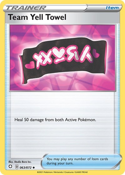 Team Yell Towel - Shining Fates - 063/072 REVERSE HOLOFOIL