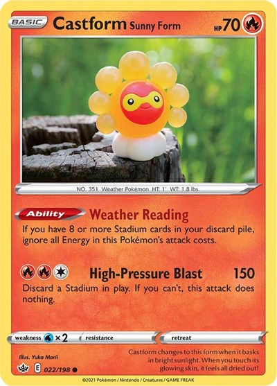 Castform Sunny Form - SWSH06: Chilling Reign - 022/198