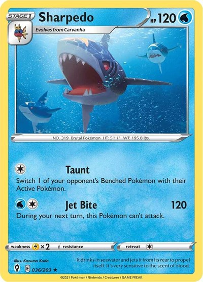 Sharpedo - SWSH07: Evolving Skies - 036/203