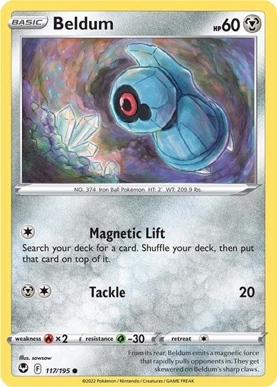 Beldum - SWSH12: Silver Tempest - 117/195 REVERSE HOLOFOIL