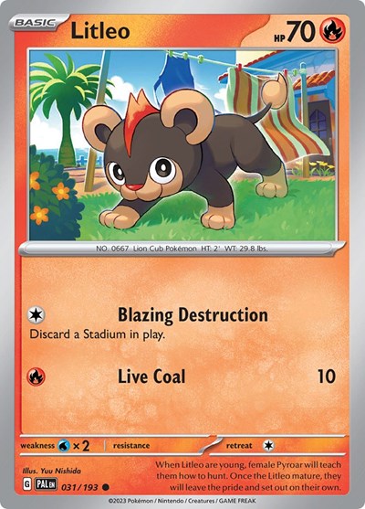 Litleo - SV02: Paldea Evolved - 031/193 REVERSE HOLOFOIL