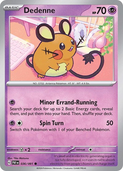 Dedenne - SV: Paldean Fates - 036/091 REVERSE HOLOFOIL