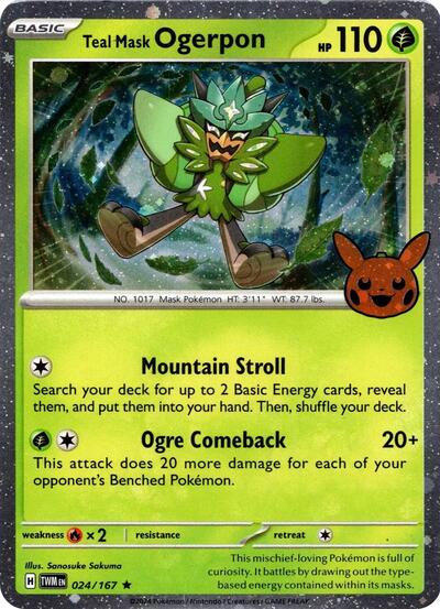 Teal Mask Ogerpon (Cosmos Holo) - Trick or Trade BOOster Bundle 2024 - 024/167