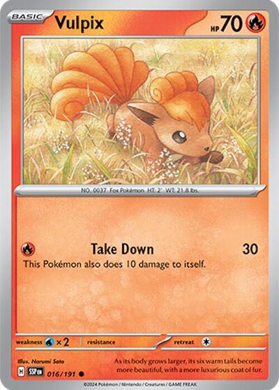 Vulpix - SV08: Surging Sparks - 016/191 REVERSE HOLOFOIL