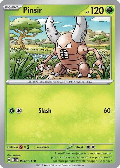 Pinsir - SV: Prismatic Evolutions - 003/131 REVERSE HOLOFOIL