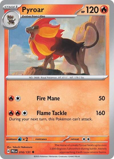 Pyroar - SV: Prismatic Evolutions - 016/131 REVERSE HOLOFOIL