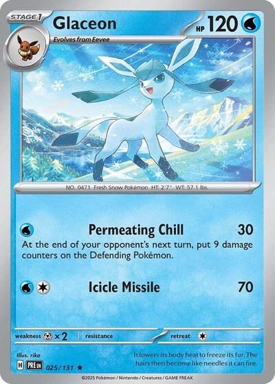 Glaceon - SV: Prismatic Evolutions - 025/131 REVERSE HOLOFOIL