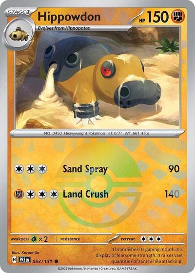 Hippowdon (Poke Ball Pattern) - SV: Prismatic Evolutions - 053/131