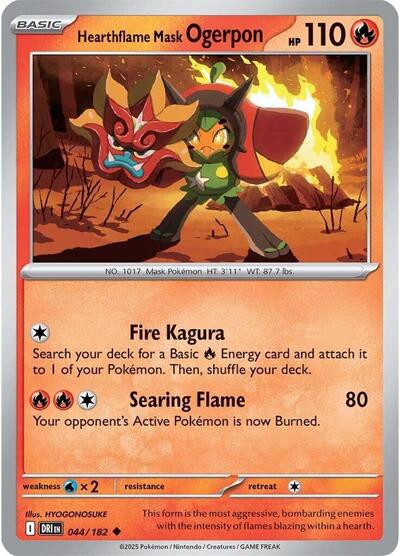 Hearthflame Mask Ogerpon - SV10: Destined Rivals - 044/182