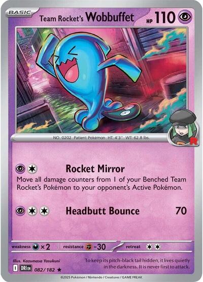 Team Rocket's Wobbuffet - SV10: Destined Rivals - 082/182 REVERSE HOLOFOIL