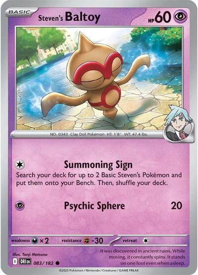 Steven's Baltoy - SV10: Destined Rivals - 083/182 REVERSE HOLOFOIL