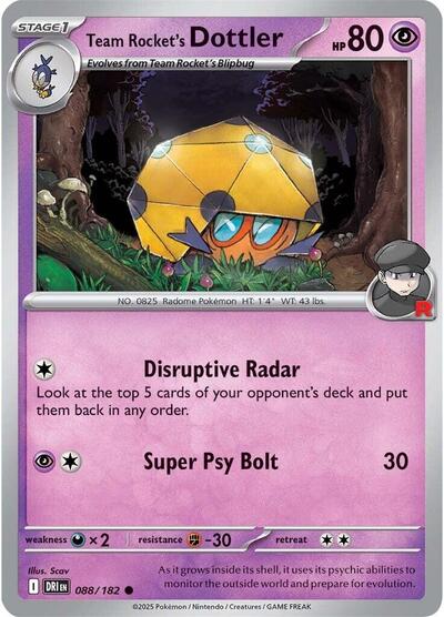 Team Rocket's Dottler - SV10: Destined Rivals - 088/182 REVERSE HOLOFOIL