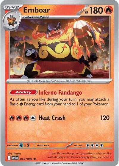 Emboar - SV: White Flare - 013/086 REVERSE HOLOFOIL