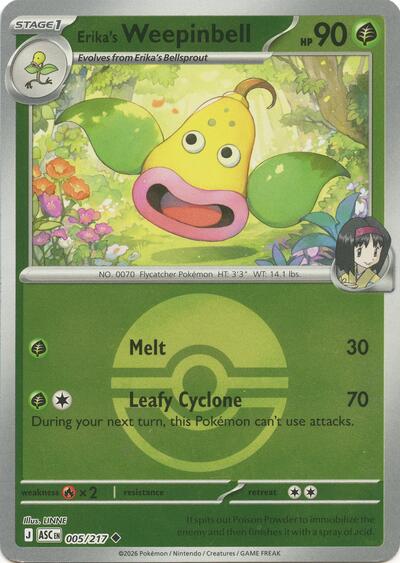 Erika's Weepinbell (Poke Ball) - ME: Ascended Heroes - 005/217 REVERSE HOLOFOIL