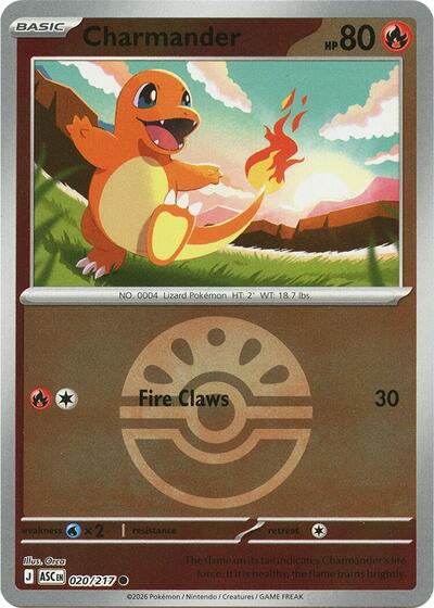 Charmander (Friend Ball) - ME: Ascended Heroes - 020/217 REVERSE HOLOFOIL