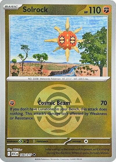 Solrock (Dusk Ball) - ME: Ascended Heroes - 106/217