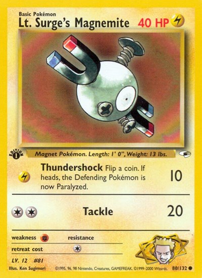 Lt. Surge's Magnemite (80) - Gym Heroes - 080/132